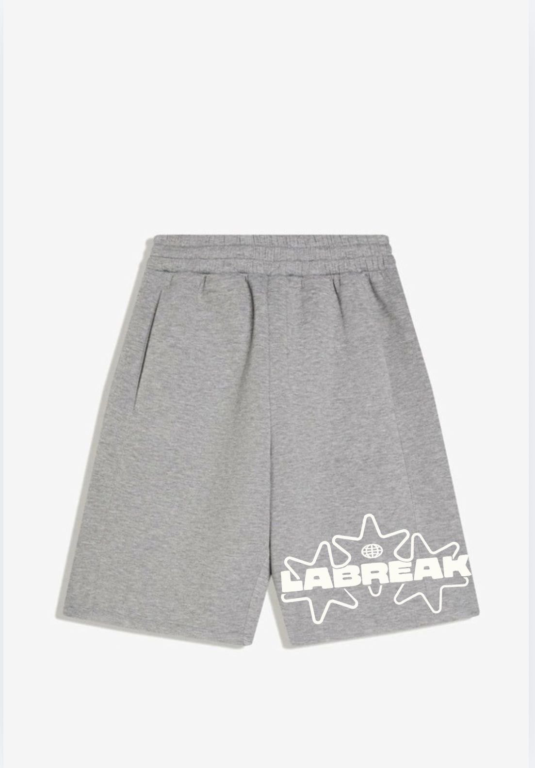 SHORT GRIS EFFET NÉOPRÈNE OVERSIZE