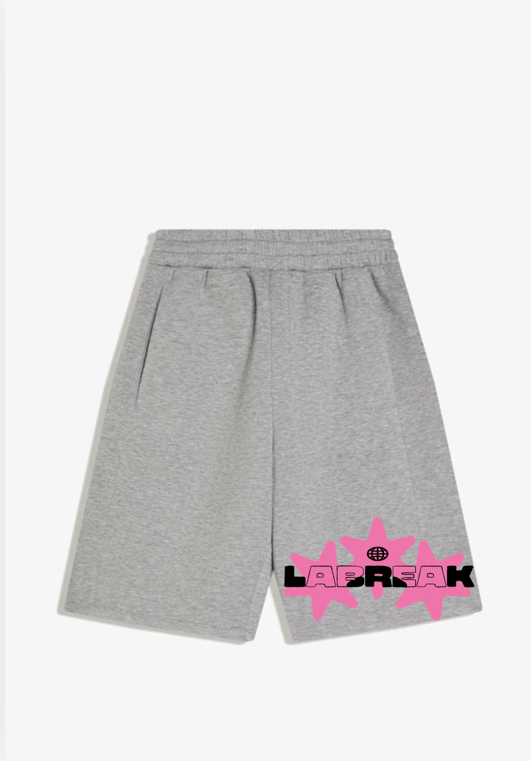 SHORT GRIS EFFET NÉOPRÈNE OVERSIZE
