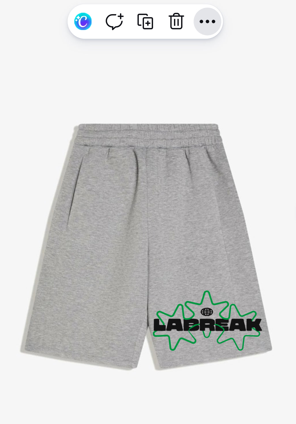 SHORT GRIS EFFET NÉOPRÈNE OVERSIZE