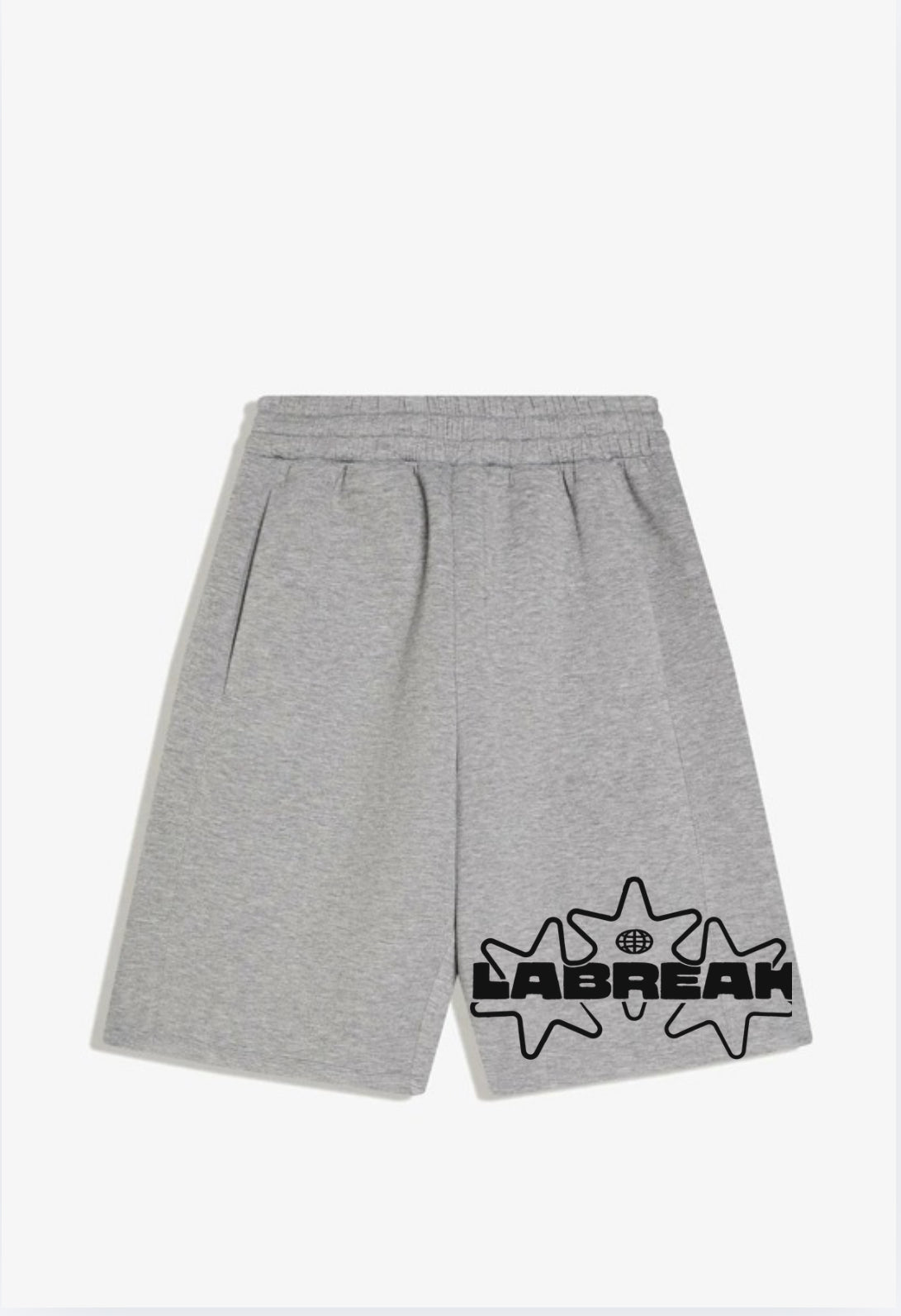 SHORT GRIS EFFET NÉOPRÈNE OVERSIZE